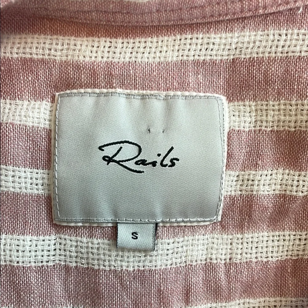 Rails Rose Stripe Button-Up Mini Dress S - Picture 2 of 8